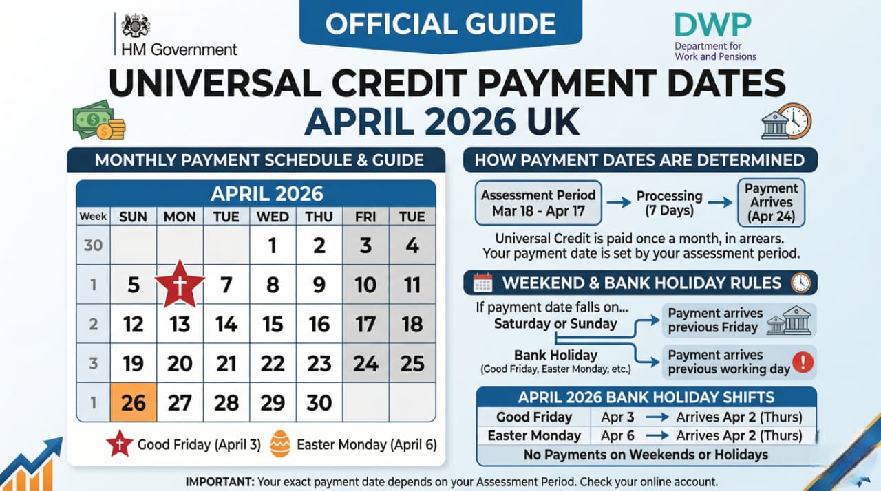 Universal Credit Payment Dates April 2026 UK